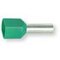 Boîte de 100 embouts doubles de câble pré-isolés verts, 2x6 mm²